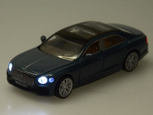 Masinuta metalica de colectie, pentru copii, Bentley Flying Spur Hybrid , 1:38, cu sunete, lumini, Albastra, ZA5052 - Img 6