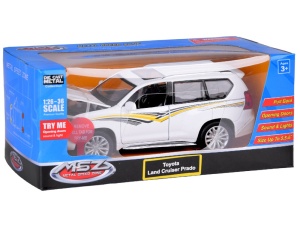 Masinuta metalica de colectie, pentru copii, Toyota Land Cruiser Prado Suv, 1:32, cu sunete, lumini, Alba, ZA5056 - Img 8