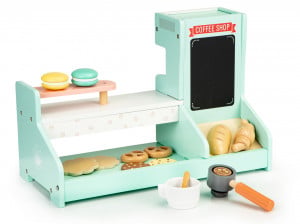 Mini Bucatarie din lemn, cafenea, cofetarie, Ecotoys, 42,5 x 28 x 20 cm, joc de rol, dezvolta imaginatia si abilitatile manuale, diverse accesorii - Img 7
