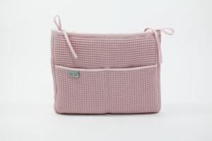 Organizator pentru pătuț copii Tiny Star Rosy, 25×40 cm, bumbac 100%, 3 buzunare - Img 2