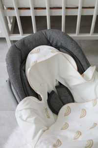 Paturica pentru Infasat Bebe in Scaun Auto, 91 x 91 cm, Tiny Star, Rainbow - Img 4