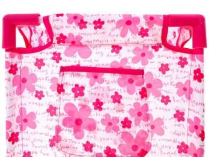 Patut pentru papusi, 49 x 32 x 43 cm, Jokomisiada, Doll Bed Lovely, pliabil, cu husa pentru depozitare, Roz - Img 7