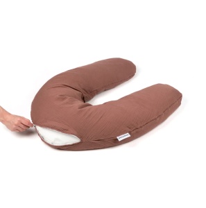 Perna mare 3 in 1 Doomoo Comfy Big Tetra Brick din bumbac organic: perna gravide, suport pentru hranire, suport pentru bebe - Img 4