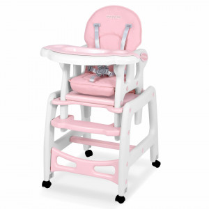 Scaun de masa 5 in 1, balansoar, hranire, joaca, scaun cu masa, Ricokids, Sinco, Roz - Img 3