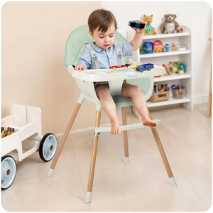 Scaun de masa reglabil, multifunctional, 3in1, pliabil, inaltime reglabila, tava detasabila, Nukido, Lilo, Menta - Img 6