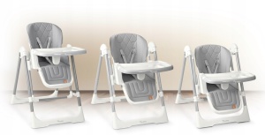 Scaun de masa reglabil, multifunctional, 3in1, transformabil in leagan, Nukido, Elite, Gri - Img 6