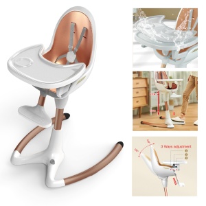 Scaun pentru Hranire Copii 3 in 1, inaltime reglabila, inclinatie relglabila, 0 - 50 kg, Hot Mom, White Gold - Img 5