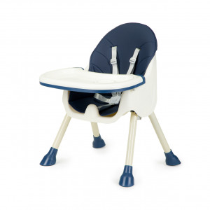 Scaun Pentru Hranire, Ecotoys, stil scandinav, tava reglabila si detasabila, cos depozitare, HC-823 Blue - Img 4