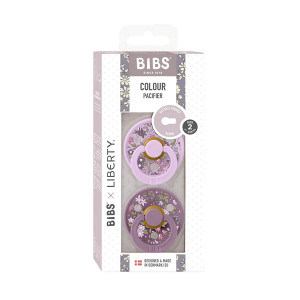 Set 2 suzete pentru bebelusi, BIBS x LIBERTY, Colour Chamomile Lawn Latex, tetina rotunda, 6-18 luni, Mauve / Violet Sky - Img 3