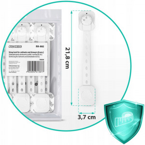 Set 6 Incuietori Pentru Dulapuri, Ricokids, protectie pentru copii, autoadezive, reglabile - Img 5
