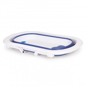 Set - Cadita pliabila pentru bebelusi, cu Dop Senzor de temperatura, suport antiderapant, Ecotoys, HA-B27 BLUE + Perna pentru cadita bebelusi, moale, uscare rapida, curele reglabile, Ricokids, 45 x 32 cm, Albastra - Img 6