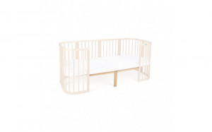 Set Extensie din lemn pentru Patut Junior Waldin Evolutiv 7in1, Rotund/Oval, Natural, cu Saltea - Img 3