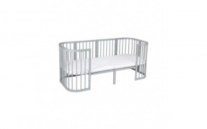 Set Extensie din lemn pentru Patut Junior Waldin Evolutiv 7in1, Rotund/Oval, Gri - Img 3