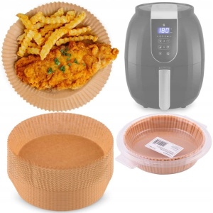 Set Hartie de copt pentru friteuza Berdsen, 80 de bucati, diametru 20 - 23 cm