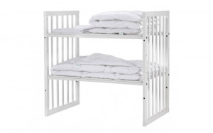 Set Patut Evolutiv pentru Copii, Multifunctional, 7in1, cu Saltele, Baldachin, Lenjerie si Aparatori Laterale, Transformabil, Masa de Schimbat, Co-Sleeping, Tarc de Joaca, Birou, Scaune, Waldin, Alb, Echipament Alb, 88 - Img 6