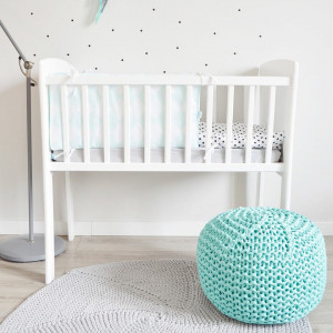 Set Patut pentru copii, 90 x 40 cm, Pin + MDF, Woodies, Classic Crib, Alb + Saltea patut, Mykids, Cocos, Confort II, 90 x 40 x 8 cm - Img 3