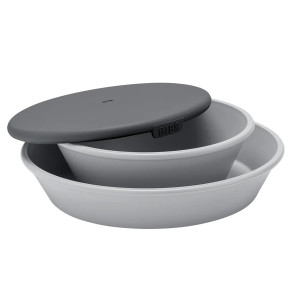 Set pentru hranire si diversificare, farfurie + bol cu capac, Bibs, Mini Meal, Cloud