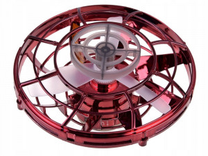 Spinner zburator antistres, Flying Gyro, cu functie de bumerang, incarcator USB, lumini LED, Rosu - Img 2