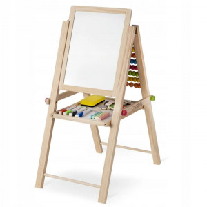 Tabla educativa pliabila, detasabila, 3 in 1, tabla magnetica, tabla pentru creta si abac, Ricokids, RK include markere colorate, creta, burete, cifre si litere magnetice, suruburi - Img 3