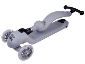 Trotineta cu 3 roti, pentru copii, roti cu lumini, ghidon reglabil, Tiny Bike, Gri, SP0783 SZ - Img 3