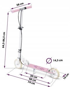Trotineta pentru copii, cu 2 roti, tip urban, frana de mana, Ricokids, Kodi, Greutate maxima utilizator 50 Kg, Ballerina - Img 6