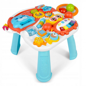 Antemergator interactiv cu 4 roti, transformabil in Masuta interactiva pentru activitati, cu panou de jucarii, sunete cu reglarea volumului, Ricokids 4in1 Rosu, 781001 - Img 2