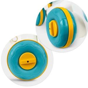 Antemergator interactiv cu 4 roti, transformabil in Masuta interactiva pentru activitati, cu panou de jucarii, sunete cu reglarea volumului, Ricokids 4in1 Albastra/Verde - Img 4