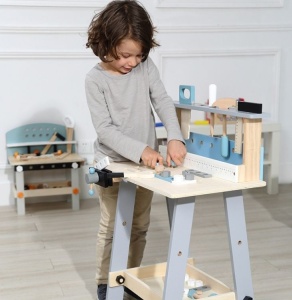 Atelier De Lucru Pentru Copii, 5 unelte din lemn, 32 Accesorii, Ecotoys - Img 5