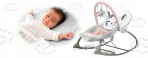 Balansoar pentru copii, cu vibratii, 2 trepte de inclinare, bara de jucarii, Nukido, Roz - Img 6