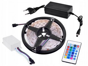 Banda LED colorata audoadeziva, Jokomisiada SMD, 5 metri, Multicolor, cu telecomanda - Img 3