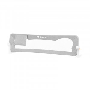 Bariera protectie patut pentru copii, Lionelo, Eva , Cu buzunar accesorii, 150x35 cm, Gri - Img 3