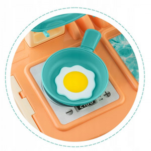 Bucatarie din plastic pentru copii, tip valiza, cu 20 de accesorii, 42 x 20,5 x 54,5 cm, Ricokids, 3 in 1 - Img 4