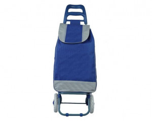 Carucior pentru cumparaturi, Multistore, cadru metalic, roti din spuma, capacitate 25 L, inaltime 90 cm, Albastru inchis - Img 5