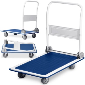 Carucior pentru marfa, Humberg, 90 X 60 X 87 cm, tip platforma, rabatabil, capacitate de incarcare 300 kg, Albastru - Img 8