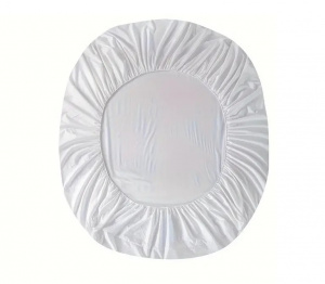 Cearsaf rotund cu elastic pentru patut copii, 71 x 71 cm, bumbac, Alb