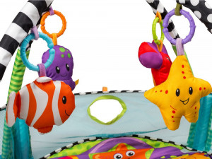 Covoras educational pentru copii, interactiv, multifunctional, 3 in 1, tarc, loc de joaca, cu 30 de bile colorate, 100 x 68 X 50 cm , Ecotoys, Turtle - Img 5