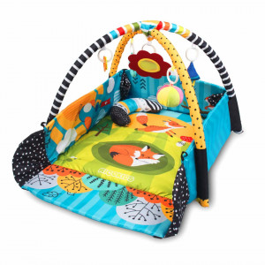 Covoras educational pentru copii, interactiv, multifunctional, cu oglinda, 110 x 100 cm, Ricokids, Povestea Vulpii Lisek - Img 3