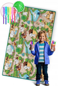 Covoras educational pentru copii, Ricokids, RK-343, XXL, de colorat, markere incluse, spuma EVA, usor de curatat - Img 5