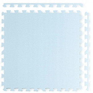 Covoras puzzle din spuma pentru copii, 120x120cm, 4 piese, Ricokids, Alb si Albastru - Img 5