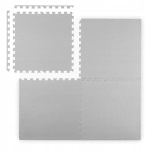 Covoras puzzle din spuma pentru copii, 120x120cm, 4 piese, Ricokids, Gri