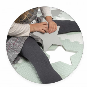 Covoras puzzle din spuma pentru copii, 151x151cm, 16 bucati, Ricokids, 738100, Gri-Menta - Img 7