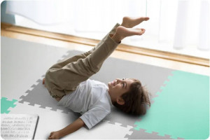 Covoras puzzle din spuma pentru copii, 180x180cm, 9 piese, Ricokids, 7504, Gri Menta - Img 6