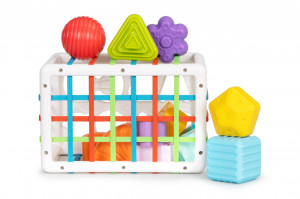 Jucarie educativa, cub pentru sortarea formelor geometrice, dezvolta abilitati motorii, Ecotoys, HE0209 - Img 2