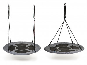 Leagan Pentru Copii, Tip Cuib de Barza, De Gradina, 100 cm, Sarcina Max 150 kg, Gri - Img 3