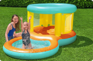 Loc de joaca gonflabil pentru copii, cu piscina, Jumptopia Bouncer, Bestway, 239 x 142 x 102 cm - Img 8