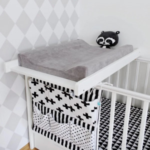 Masa De Infasat Din Lemn, Atasabila La Patut Bebe, Woodies Safe Dreams, Cot Top Changer, 86 x 51 x 7 cm, Alba - Img 5