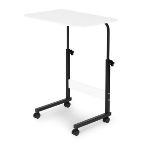 Masa pentru laptop, multfunctionala, cu roti, Modern Home, cadru metalic, blat MDF, Alb - Img 4