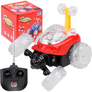 Masinuta cu telecomanda pentru cascadorii, Stunt Twister Mini Racer, cu lumini si muzica, Rosie - Img 8