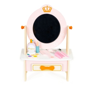 Masuta de toaleta din lemn pentru machiaj, Cu accesorii, Roz, TL812001 - Img 2