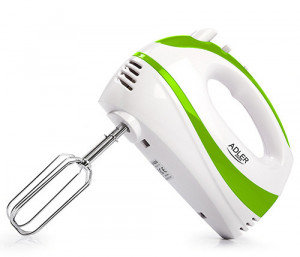 Mixer de mana, 5 Viteze, Functie Turbo, Alb/Verde, Adler AD 4205